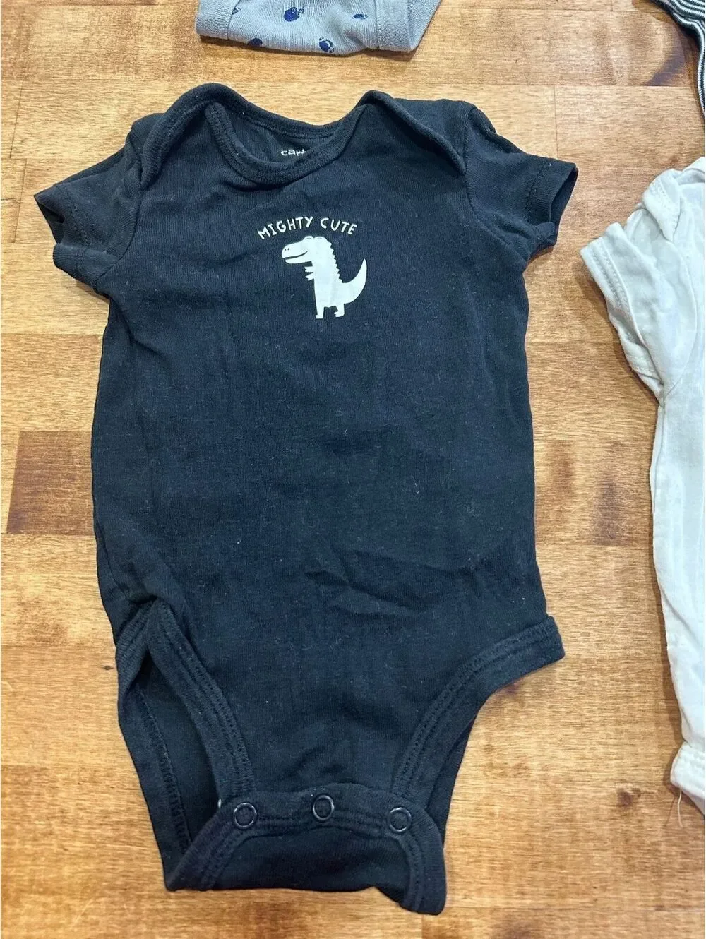 Set of 4 Baby Bodysuits 0-3 Month Size - Black, White, gray, and Striped